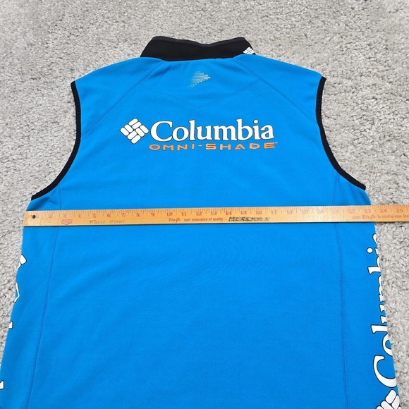 Columbia Vest Mens Extra Large Blue Omni Shade Highroad Cycling Sports Full Zip - Picture 9 of 11